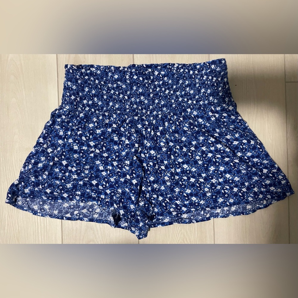 Aerie High Waisted Smocked Floral Flowy Shorts